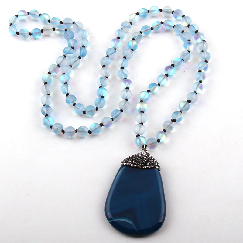 Модные красивые блестящие хрустальные длинные узелковые и каменные Кристальные