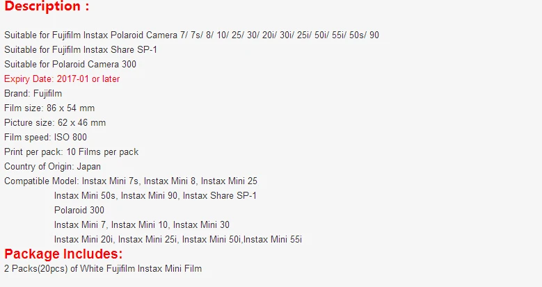 Высокое качество 2X Fuji белый Fuji пленка Instax для Поляроида Mini 7 s 8 10 20 25 30 50 s 90 Камера поделиться SP-1 lomo instan