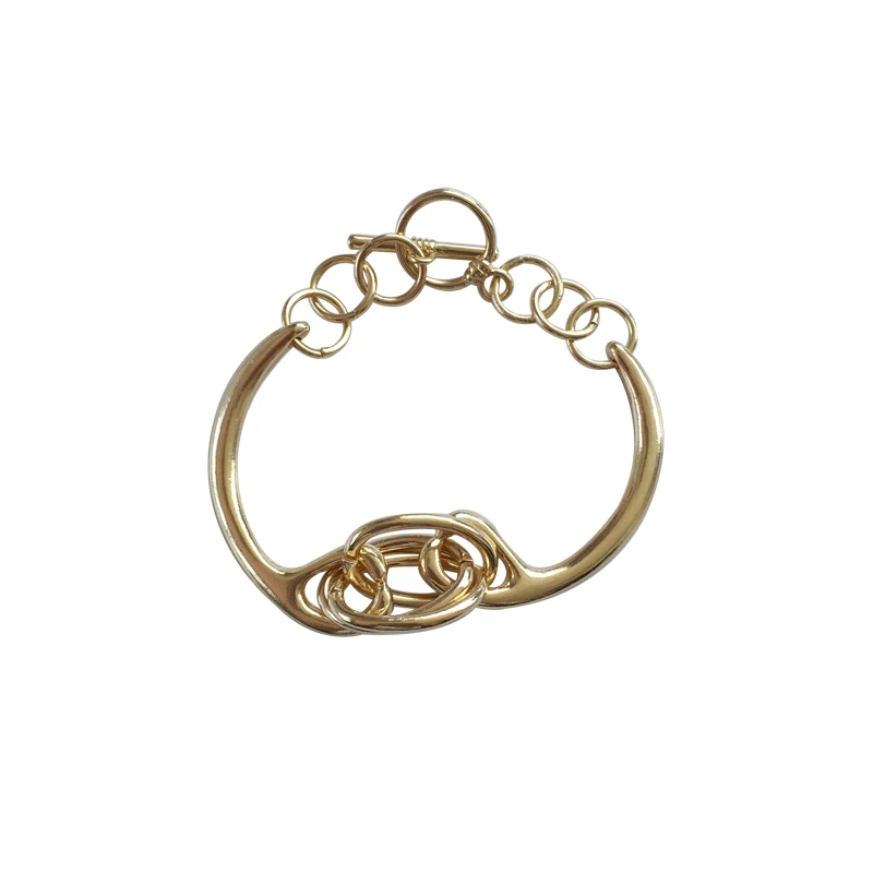 Качественное простое круглое металлическое кольцо модный браслет для женщин