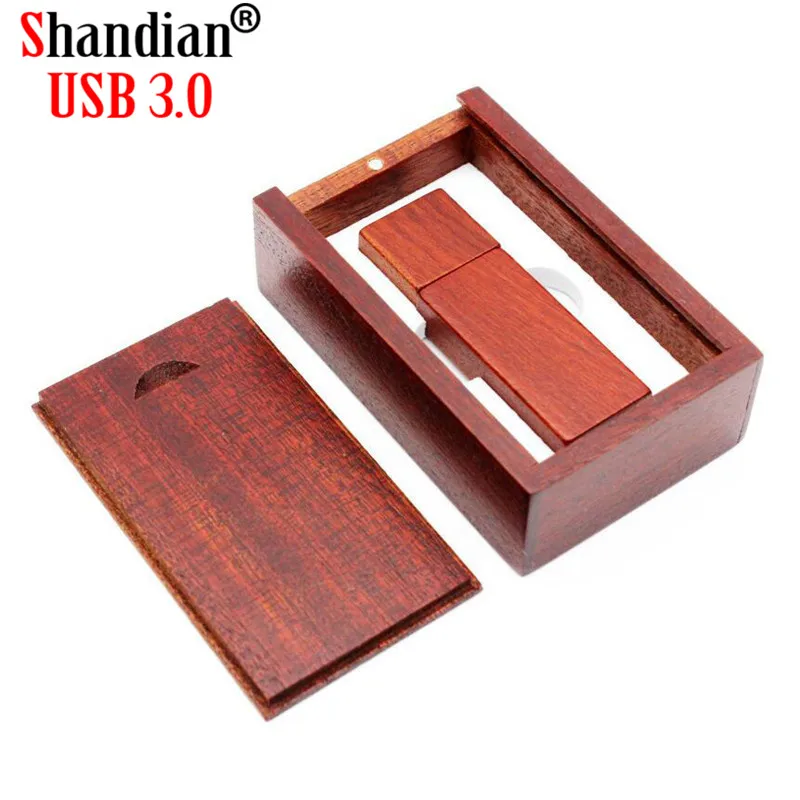 SHANDIAN USB 3,0 логотип на заказ Деревянный usb+ коробка usb флеш-накопитель Memory stick pendrive 4 ГБ 8 ГБ 16 ГБ 32 ГБ 64 ГБ U диск свадебный подарок