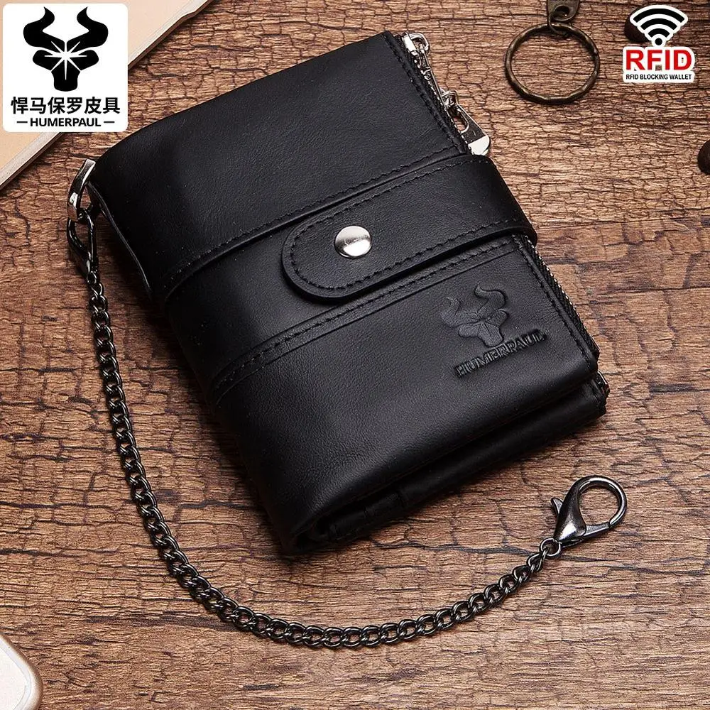 HUMERPAUL короткий кошелек из натуральной кожи черный красный кофейный коричневый