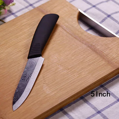 FINDKING качественные керамические кухонные ножи с черным узором, лезвие с держателем, Овощечистка, крышки, набор керамических ножей, набор кухонных ножей, лучший - Цвет: 5 inch with cover