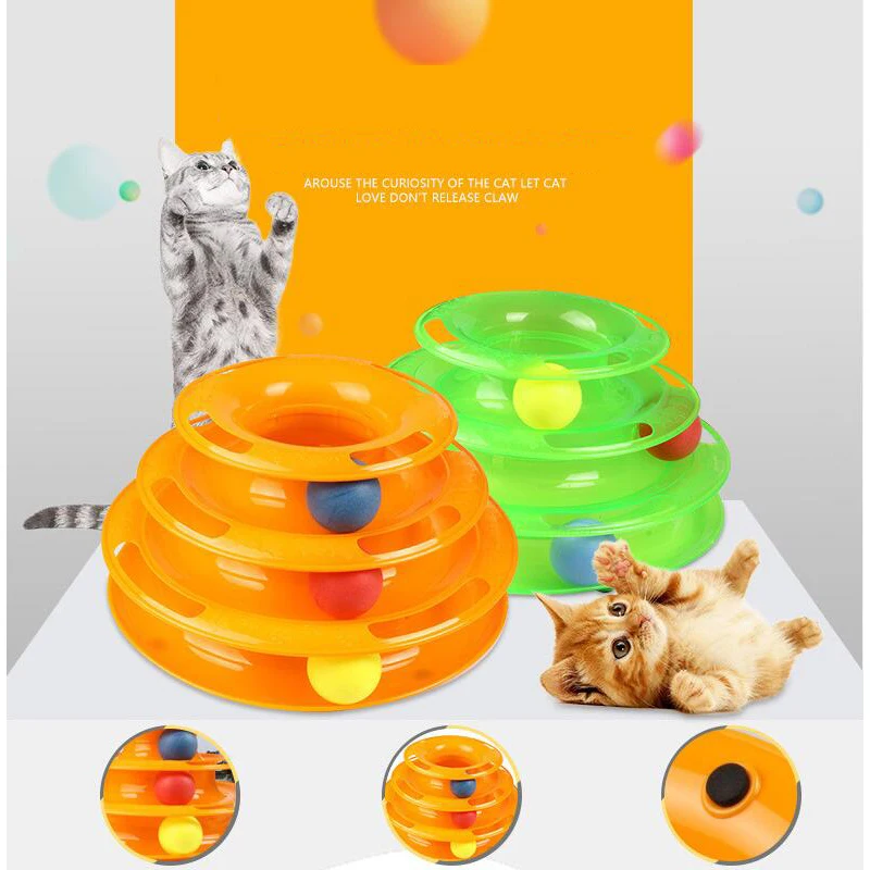 Новые забавные игрушки для домашних животных кошек умный диск с шариком игрушка