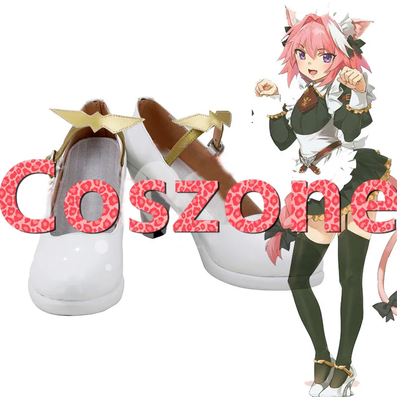 FGO Fate Grand Order Astolfo/белые туфли для костюмированной вечеринки на высоком каблуке