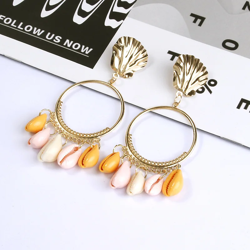 2021 Новые летние пляжные украшения модные серьги в виде морской ракушки для