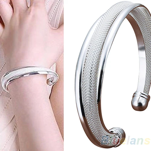 Классические посеребренные ювелирные изделия со Скосом для женщин|bangle bracelet|silver