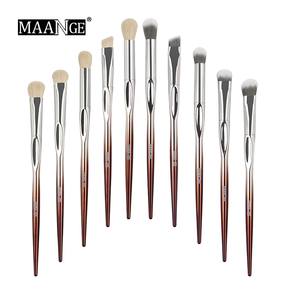 MAANGE Pro 10pcs Professional Makeup Brushes Set Pincel Maquiagem Cosmetics Brush Tools Kit Foundation Powder Goat Hair | Красота и