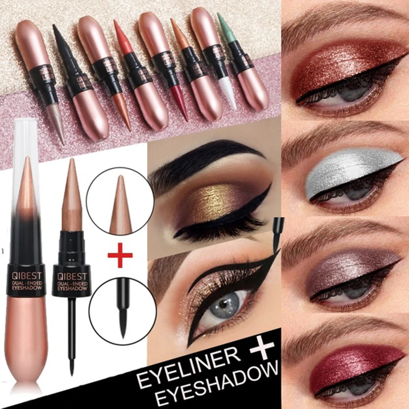 2 в 1 Черная Подводка для глаз палка сияющая телесная кристальная блестящая