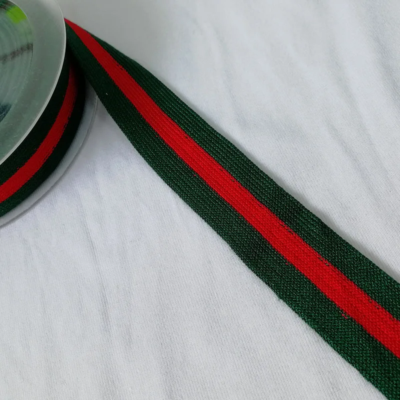 green red green JIETAI мерсеризованный хлопок тесьма с контрастной полоской ребра лента для одежды аксессуары для одежды DIY Красочные Швейные аксессуары - Цвет: green red green