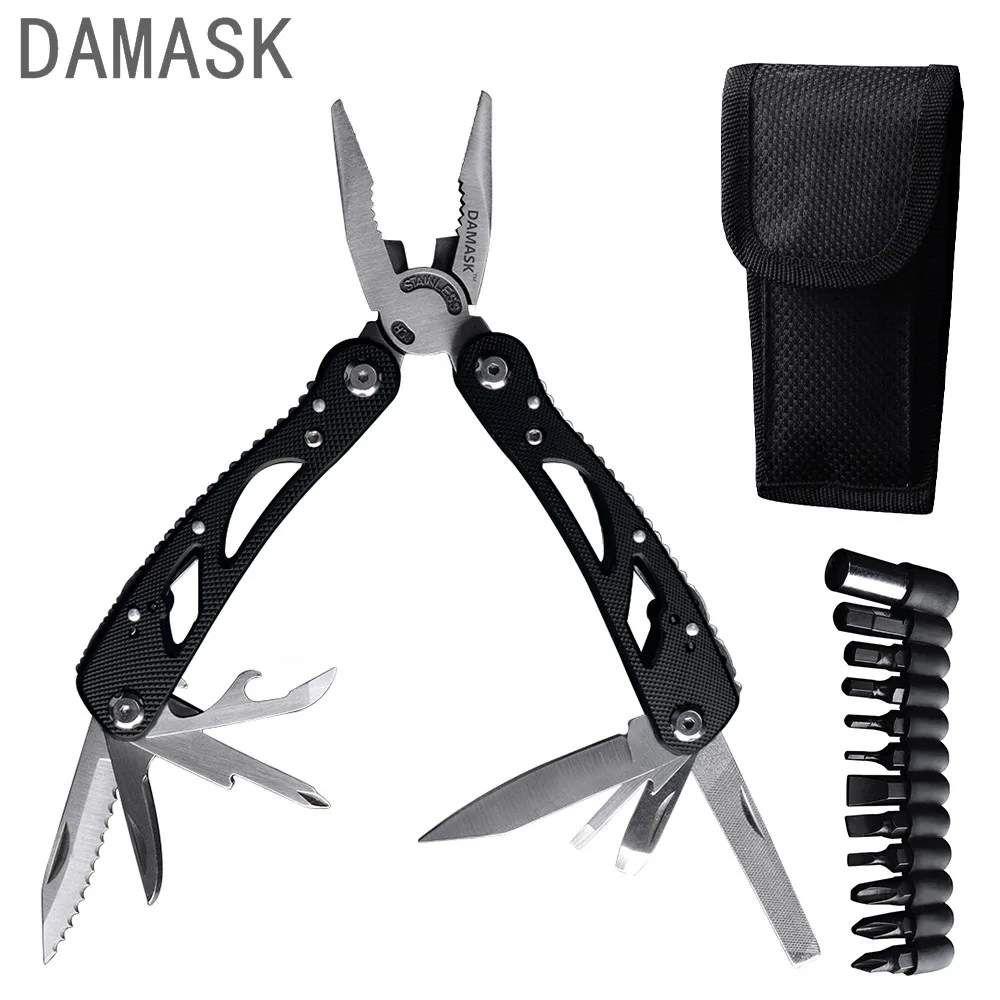 Новый дизайн бренда Damask складные плоскогубцы из нержавеющей стали для выживания