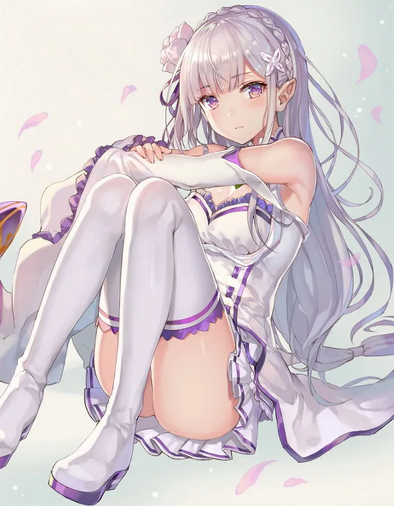 Домашний текстиль Re:ZERO Anime Emilia полиэстер/микрозамшевая ткань/2WT 2way 45*35 см