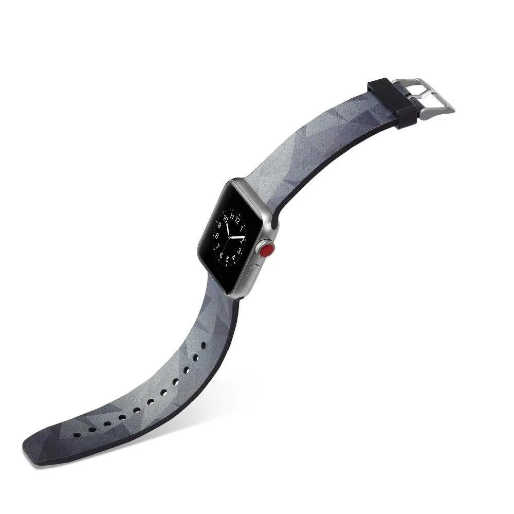 Граффити стиль силиконовый мягкий ремешок для Apple Watch 1 2 3 4 5 ремешок 38 мм 40 мм 42 мм 44 мм ремешок SmartWatch спортивный силиконовый наручный браслет