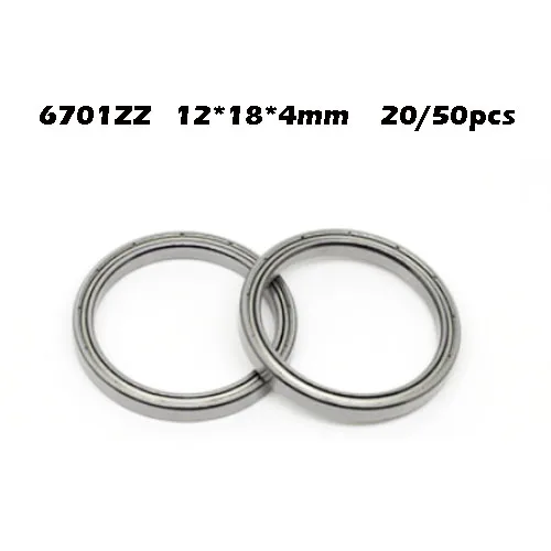 6701ZZ подшипник ABEC 1 (20/50 шт) 12*18*4 мм облегающие тонкие 6701 Z zz шариковые подшипники