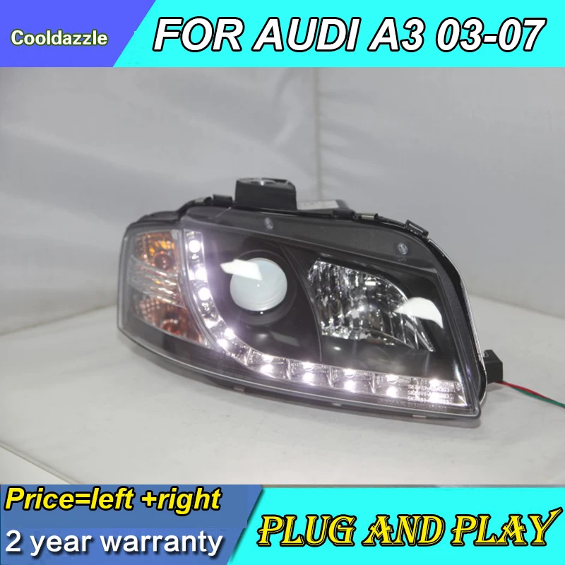 Светодиодные фары для AUDI A3 2003 2004 2005 2006 2007 года передние лампы с объективом