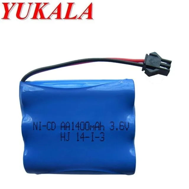 Ni MH AA перезаряжаемая батарея YUKALA 3 6 V 1800mAh для RC Truck/ car/ boat/ tank 2 шт./лот|Детали и