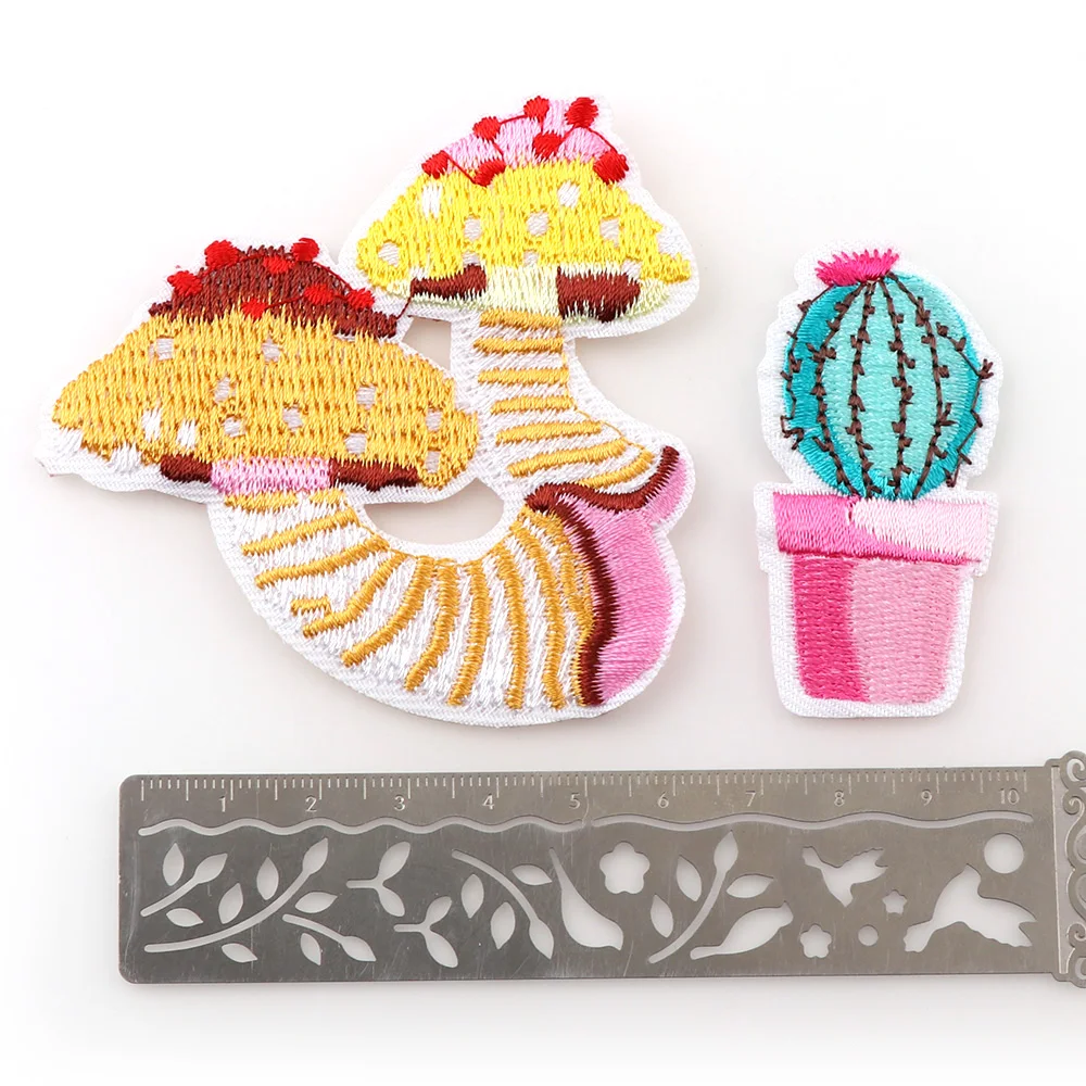 12Pcs 43-76mm Mix Lovely Plant Style Fashion Patches Iron On Embroidery Patch Badges Applique Clothes Clothing Sewing Supplies | Дом и сад