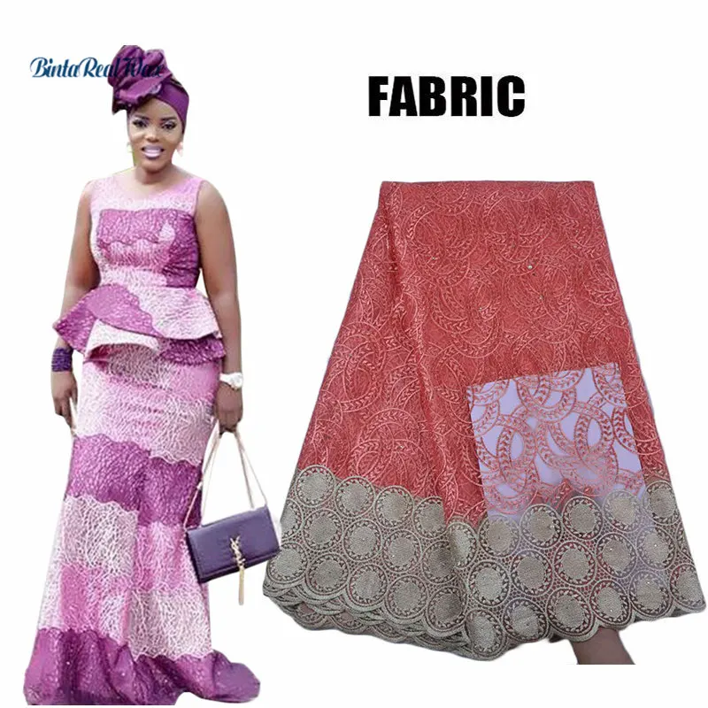 Женское кружевное платье с вышивкой в африканском стиле Bazin Riche вечерний комплект