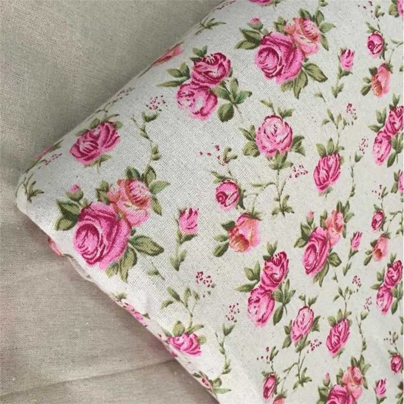 

Cotton Linen Fabric Floral Printed Patchwork Fabric DIY Sewing Quilting Woven Home Textile Sofacover Tablecloth Craft