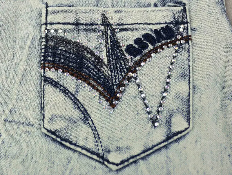 Джинсовая юбка-футляр для девочек детская облегающая юбка с вышивкой и