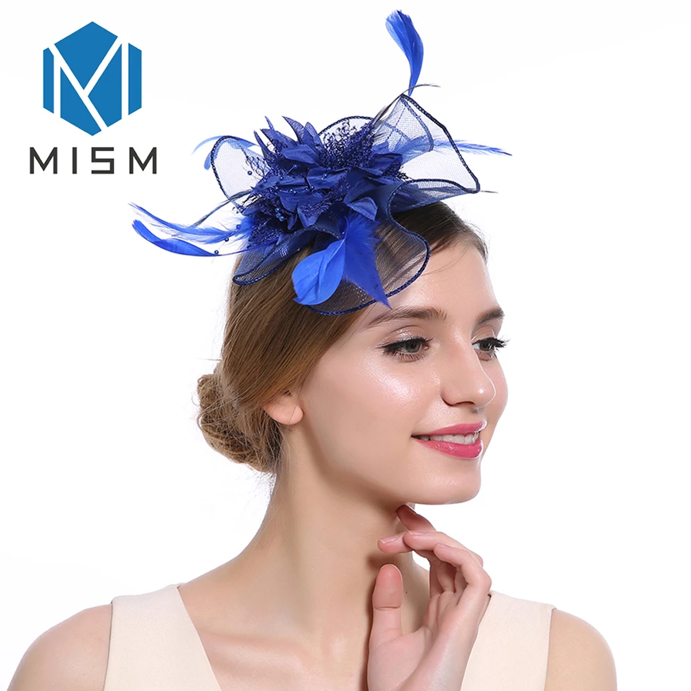 M MISM женский бисер с перьями заколки для волос Элегантный Вуалетка выдолбленные