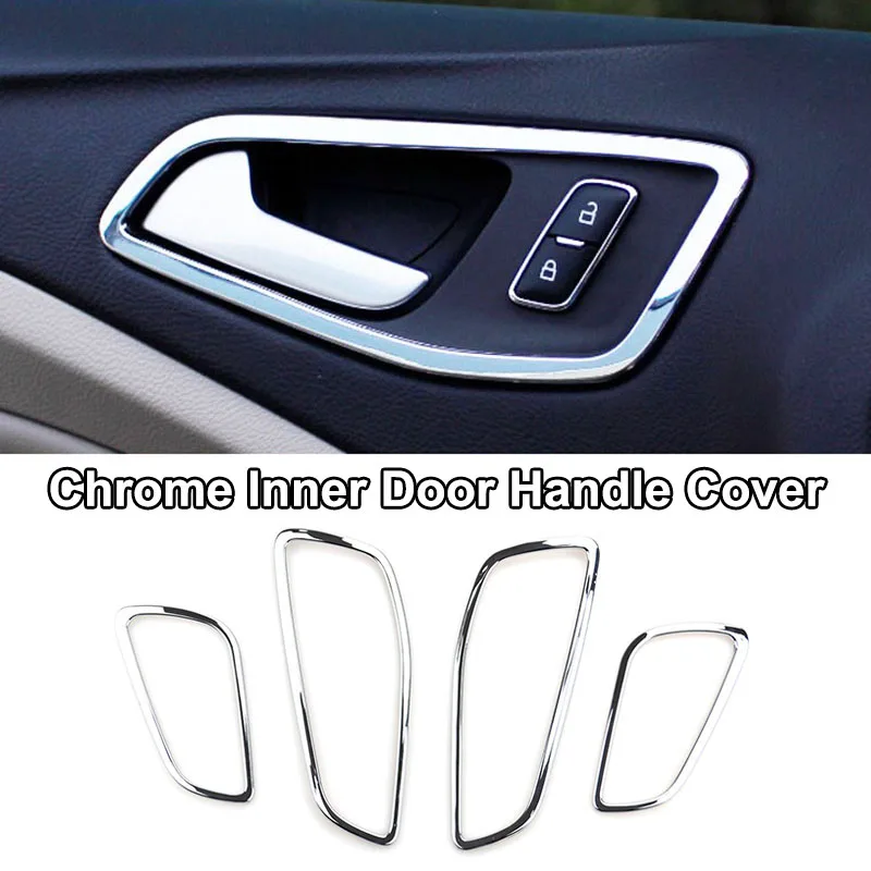 inner handle cover Хромированный светильник для Ford Escape Kuga, панель переключателя переменного тока, крышка на вентиляционное отверстие, декоративная ручка, аксессуары для стайлинга автомобилей - Цвет: inner handle cover