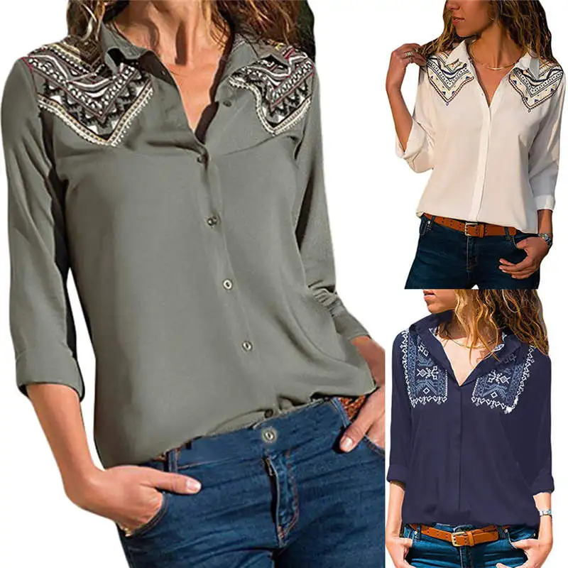 4 цвета женские топы рубашка с маленьким отворотом женская длинным рукавом и