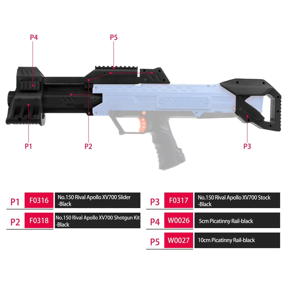 Рабочий ABL-W001 3D печать № 150 черный захват выдвижные комплекты комбо для Nerf Rival Apollo XV700 модифицировать игрушечный пистолет аксессуары nerf мод