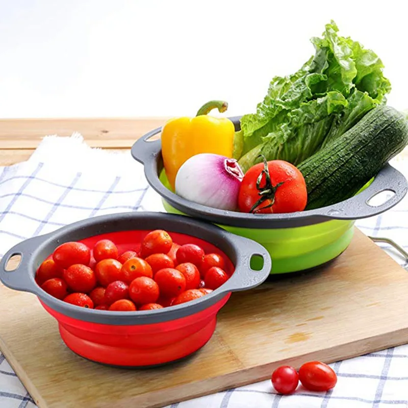 Складной силиконовый складной набор колденс пищевое мытье овощей и фруктов