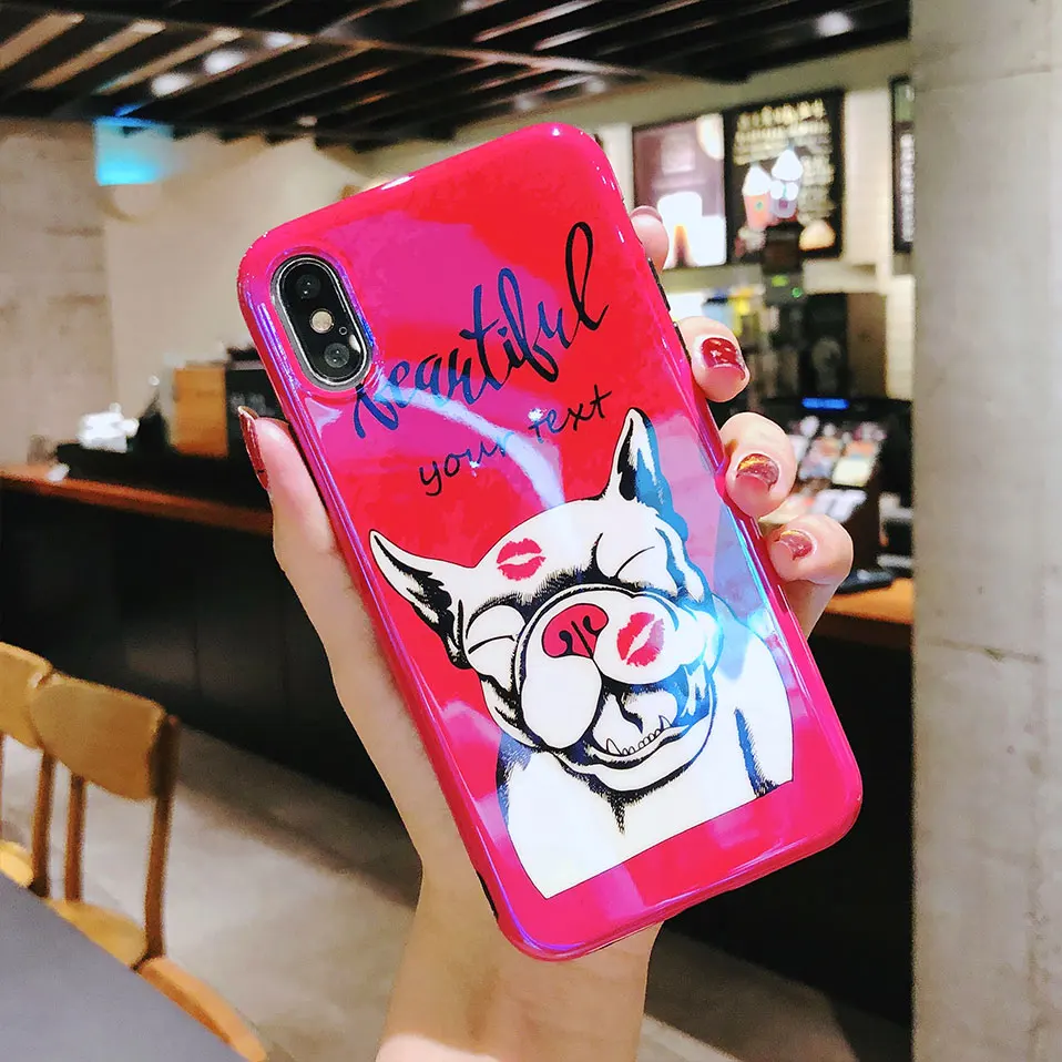 Милая собака шаблон случаи телефона для iPhone 6 6S Коке X XR XS Max высокое качество из