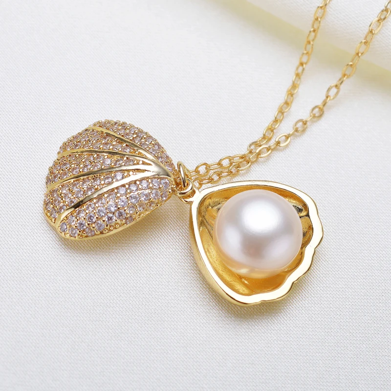 Пресноводным культивированным жемчугом Кулон Цепочки и ожерелья в