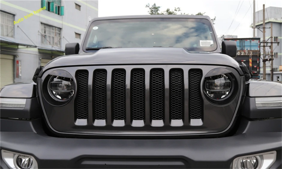 

Lapetus Front Head Lights Lamps Frame Cover Trim 2 Pcs Fit For Jeep Wrangler JL 2018 2019 2020 Auto Accessories