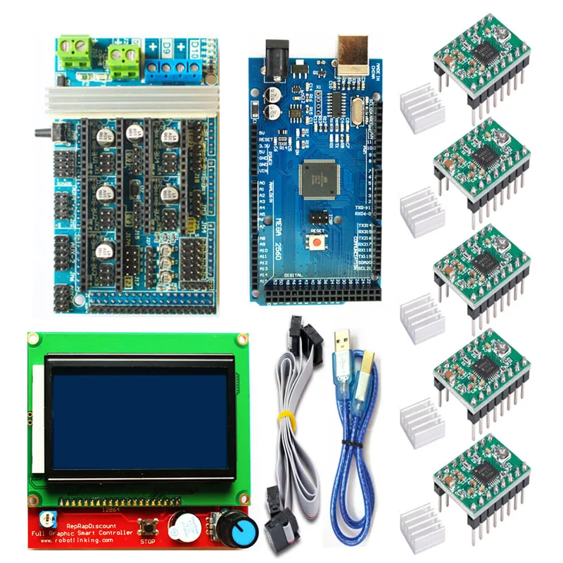 Ramps 1.6 kit upgrade Base on 1.4 1.5 with Mega2560 Board Reprap Control +12864LCD+A4988/Drv8825 Driver 3D Printer Parts | Компьютеры и