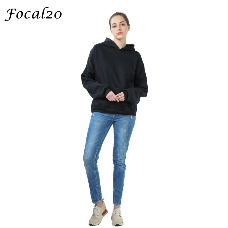 

Focal20 Harajuku Autumn Women Fleeces Hoodies Long Sleeve Skull Print Velvet Hooded Sweatshirt Tracksuit Pullover Streetwear