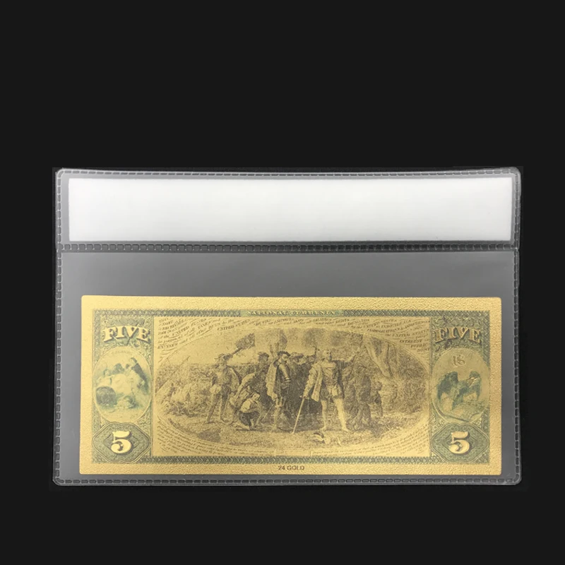 Золотая купюра Wishonor американская 1875's купюры в 5 долларах 24 К позолоченная