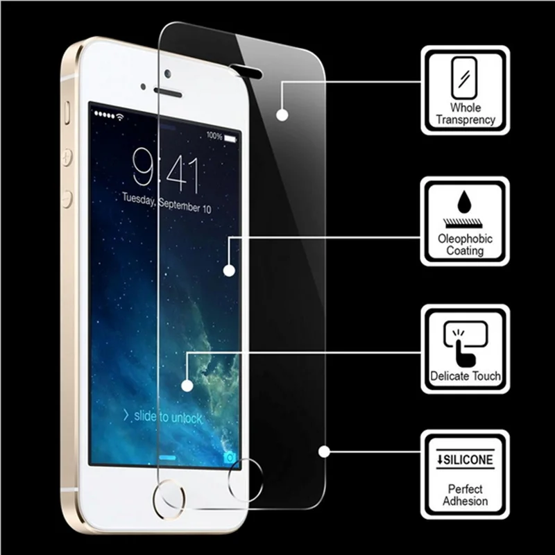 5X закаленное стекло для iPhone 7 8 6 6S Plus 10 X XS Max XR защитный чехол экрана SE 5SE 5 5S 5C
