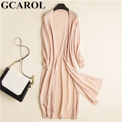 Pale Pink Gcarol Новое поступление трикотажные crtops выдалбливают свитер без рукавов оранжевый сапфир Вязание пуловер для Весна-осень-зима - Цвет: Pale Pink