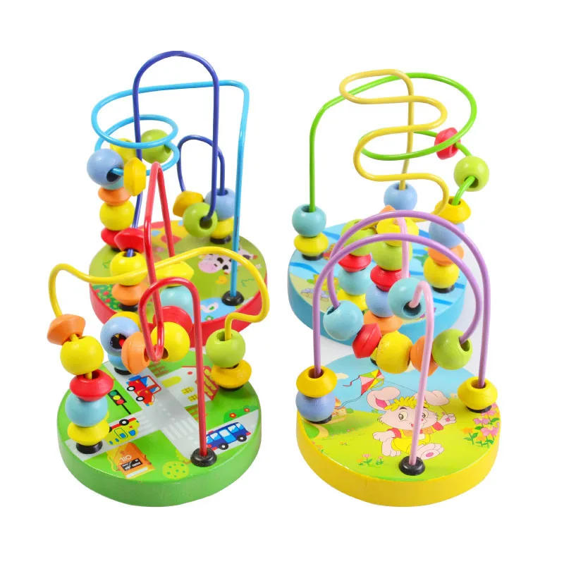 

Wire Maze Wooden Mini Around Beads Educational Developing Interactive Montessori Kids Toys for Children