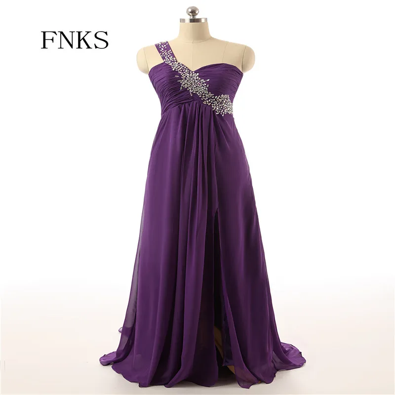 Фиолетовый Формальное вечернее платье Элегантные линии Vestido Longo Милая одно плечо
