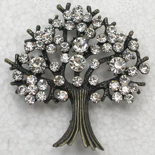 12 шт./лот оптовая продажа броши в виде рождественской елки со стразами модная