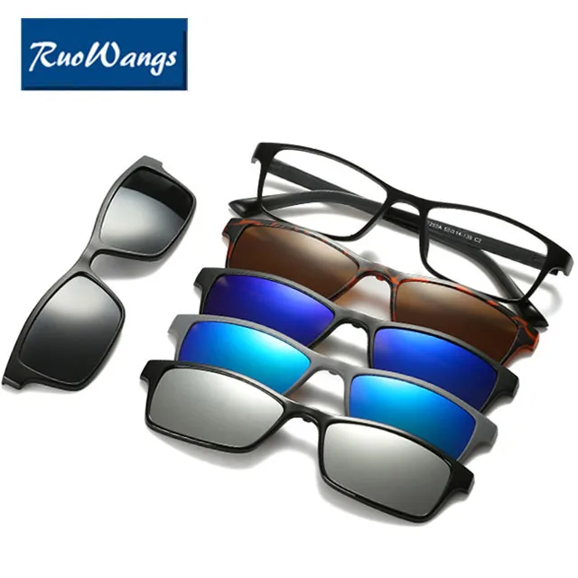 Модная оправа для очков мужчин и женщин близорукости с 5 клипсами солнцезащитные