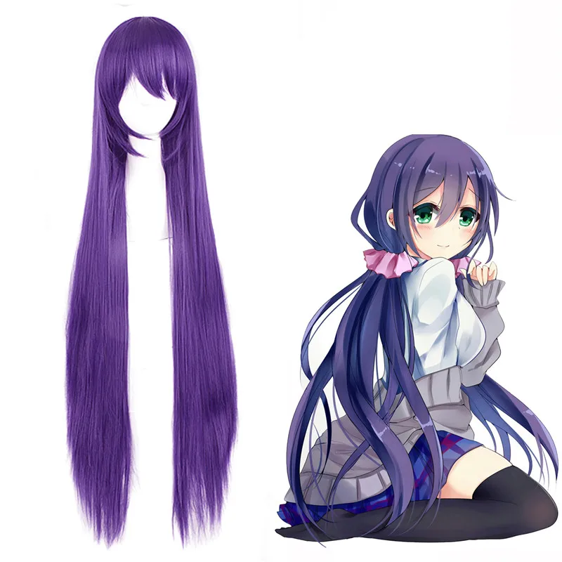 LoveLive! Tojo Nozomi аниме игра косплей фиолетовый парик 100 см прямой костюм играть парики