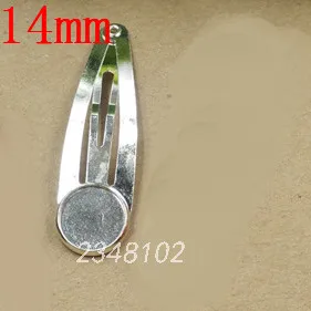 Silver 14mm 20 штук 12/14 мм украшения для волос крепление для кабошона набор «сделай сам» для капли воды заколка для волос заколки украшение в виде креста - Цвет: Silver 14mm