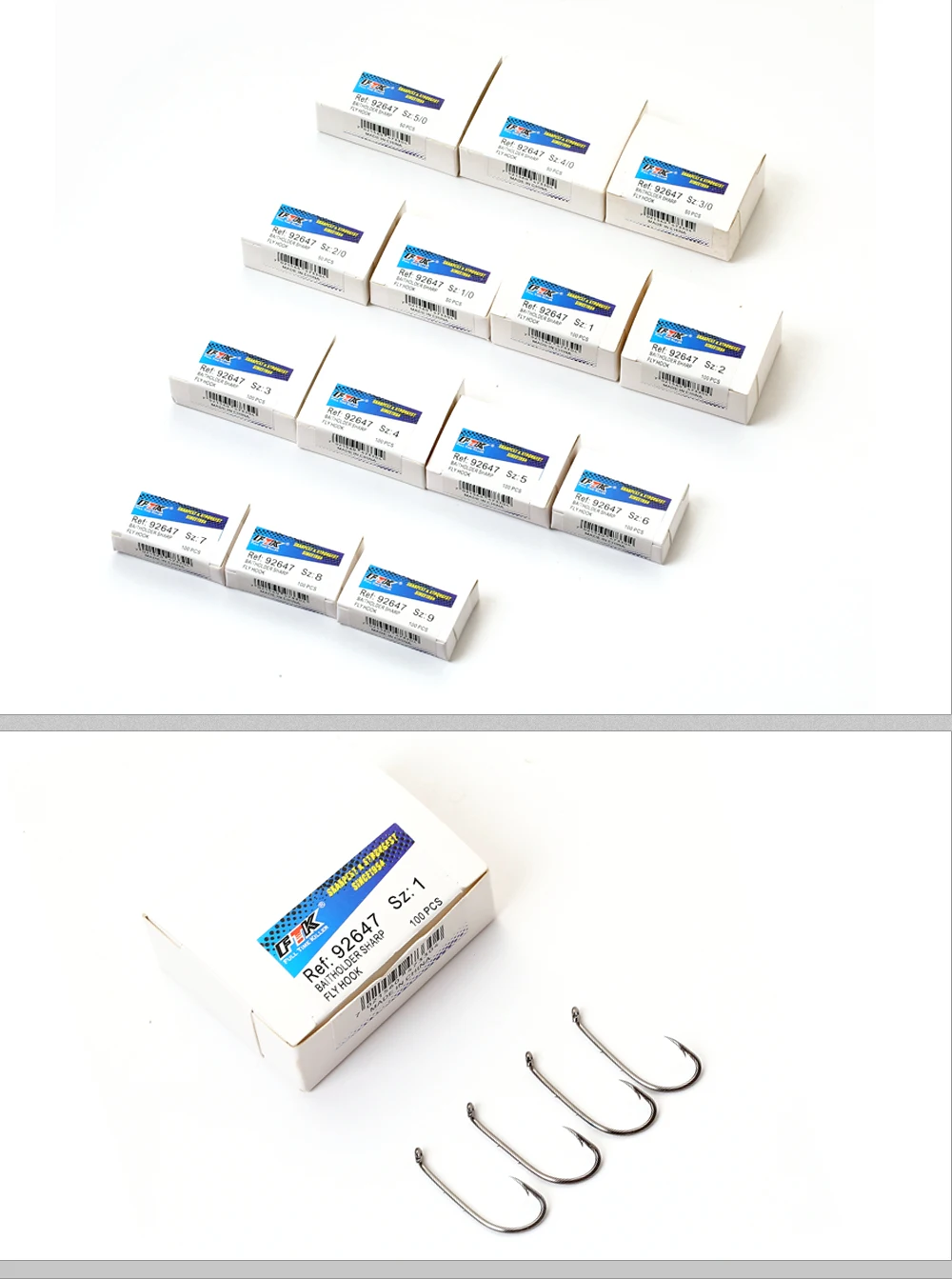 FTK 92647 Baitholder острые Крючки 5/0#-1/0# с 50 шт. 1#-9# с 100 шт. для ловли карпа Anzol рыболовные снасти