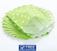 200pcs lime green party favor bags white small polka dot bulk paper cookie candy buffet treat gift goodie bag choose your colors