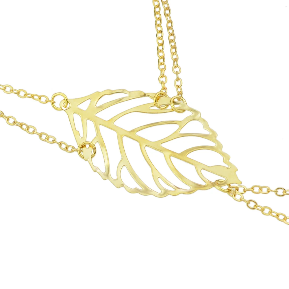 Joywish минималистский золото-Цвет цепи раба Браслеты с листа Форма Bijoux Pulseira feminina