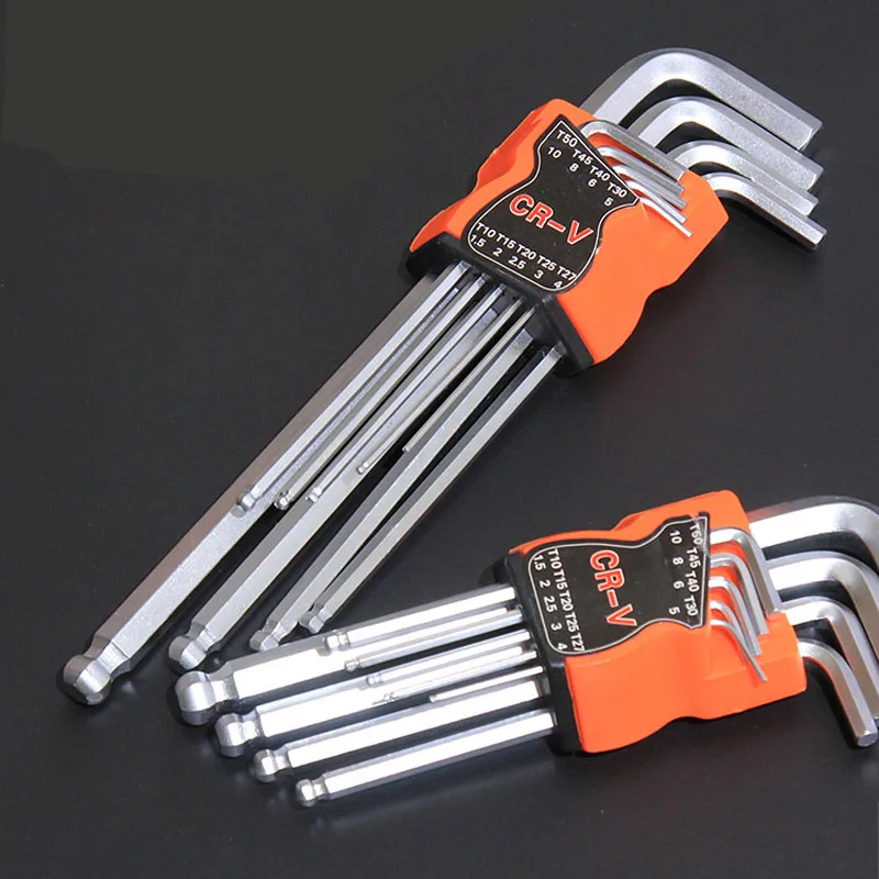 Внутренний шестигранный гаечный ключ 9 комплектов полулёгких плоских головок