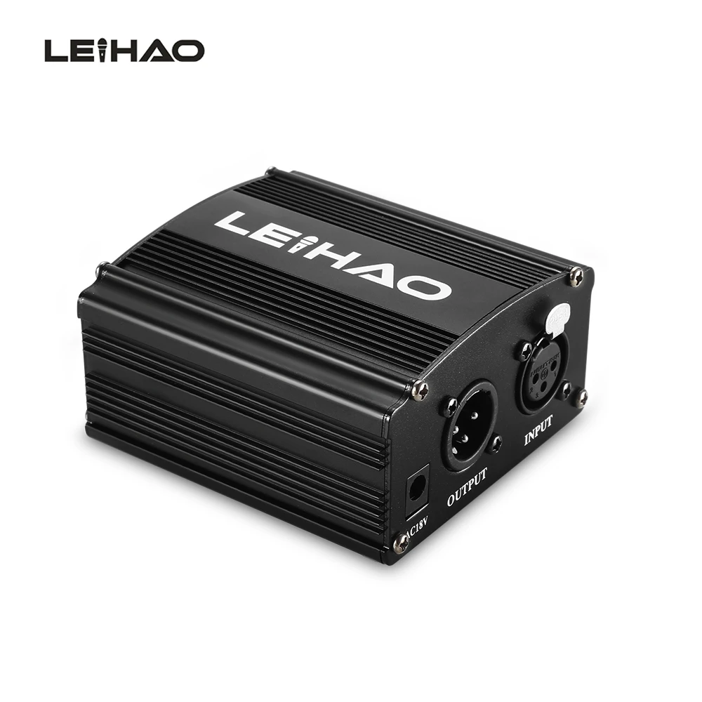 Оригинальный LEIHAO 48 В Phantom микрофон Питание AC 100 120 Универсальный XLR Вход и Выход Шум