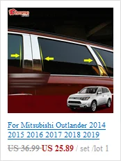 Для Mitsubishi Outlander хромированная дверная, оконная, подлокотник, кнопка переключения, ручка панели, накладка, украшение