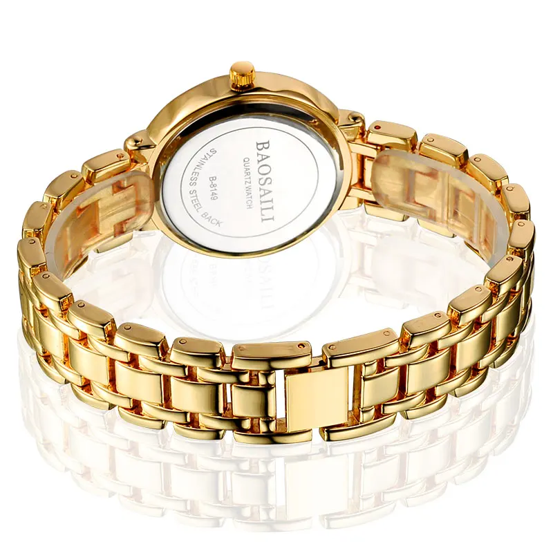 BSL1029 BAOSAILI Роскошные модные женские золотые часы водонепроницаемые повседневные