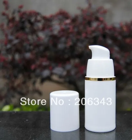 50 мл Белый безвоздушный вакуумный насос бутылка для лосьона с золотой линией